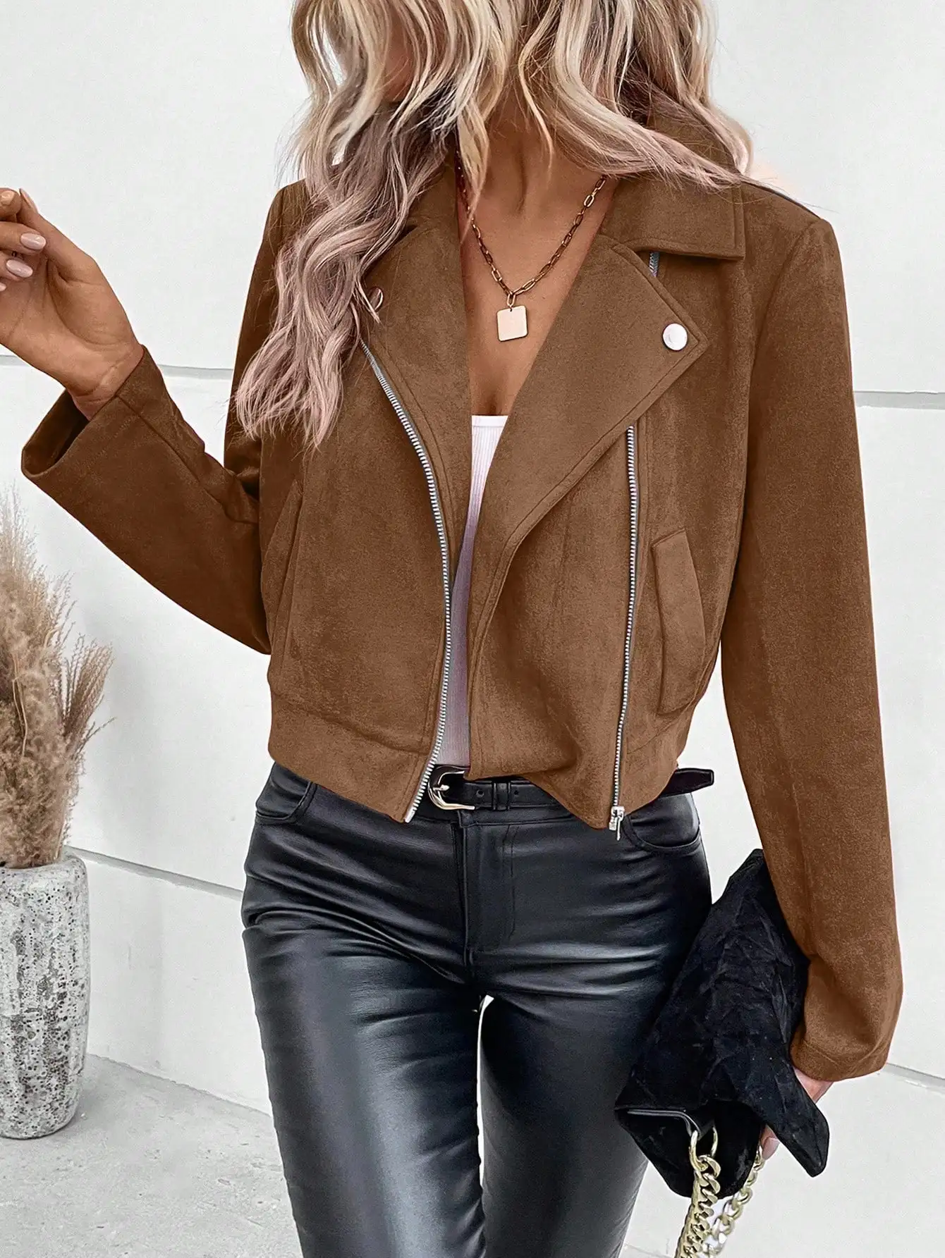 2025 New Long Sleeve Women Jackets Autumn Winter Solid Turn Down Collar Short Jacket Coat Women Jaqueta Feminina Outerwears Q603
