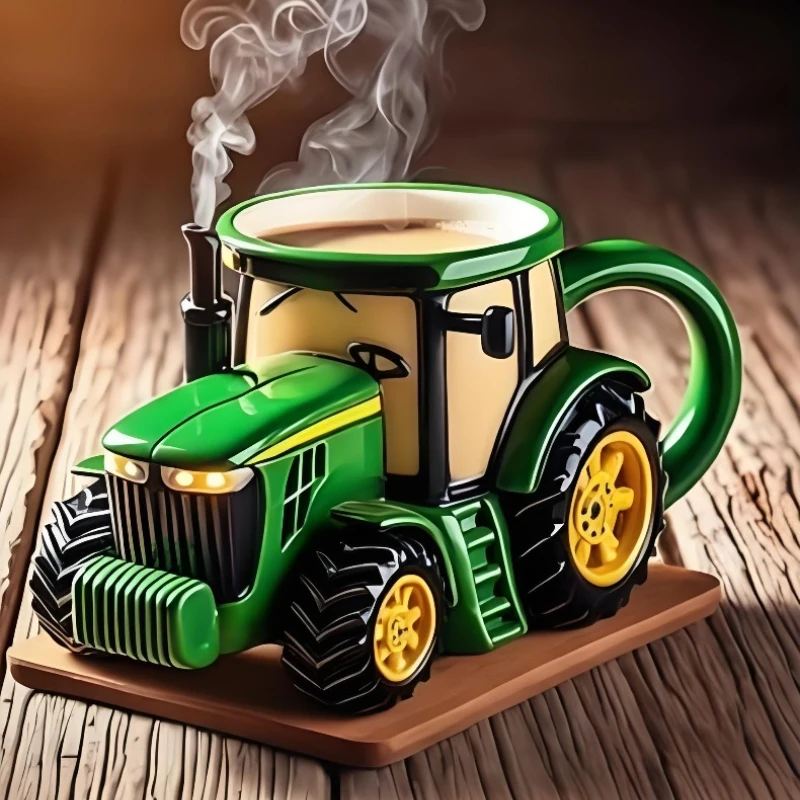 

Vintage Green Tractor Farm Equipment Mugs
