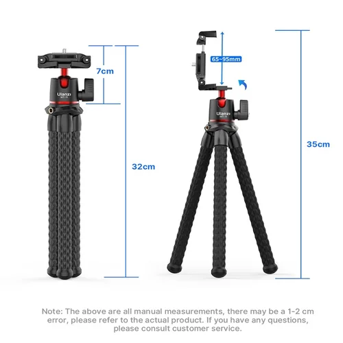 Imagen 2 del producto Trípode Flexible Ulanzi MT-11 para teléfono, soporte para cámara DSLR con Control remoto, Mini patas de pulpo para iPhone 13 14 Pro Max