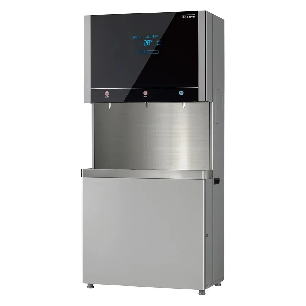 Baking paint gray aluminum vertical commercial RO water purifier hotel exhibition hall water dispenser