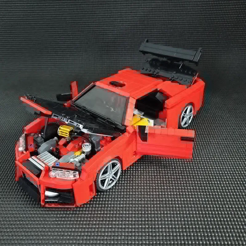 

MOC-29377 Iconic GTR R34, супер спортивный спортивный автомобиль, гоночные блоки, модель 1513, деталиMOC, креативная игрушка на день рождения для мальчиков и детей, подарок