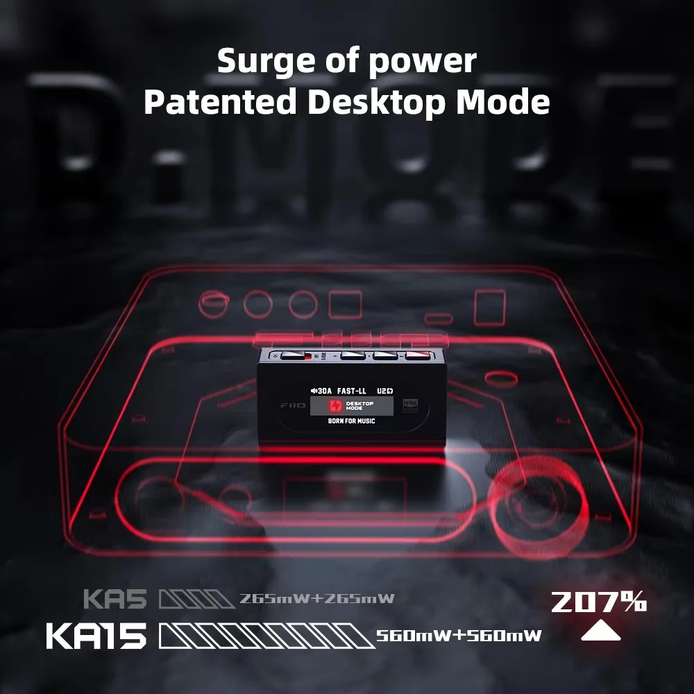 FIIO KA15 adaptor Audio USB C, tipe-c ke 3.5mm 4.4mm USB Dongle penguat DAC HiFi dekoder portabel headphone power AMP dengan wadah