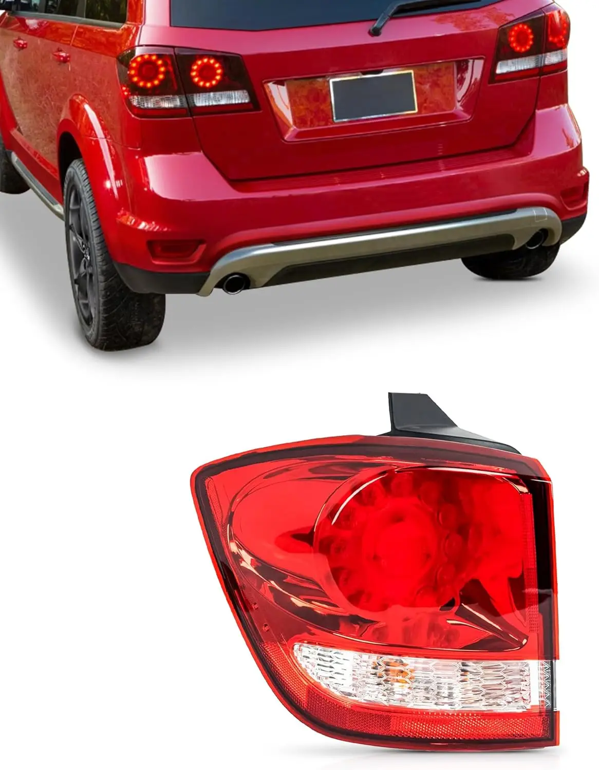 

LED Rear Tail Light Assembly Left LH for 2011-2019 Dodge Journey Brake Light Clear Lens