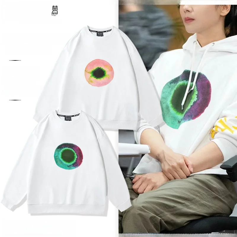 

Хлопковая толстовка с начесом, свободного кроя, повседневная, экологичная, с круглым вырезом, без принта, молодежная мода