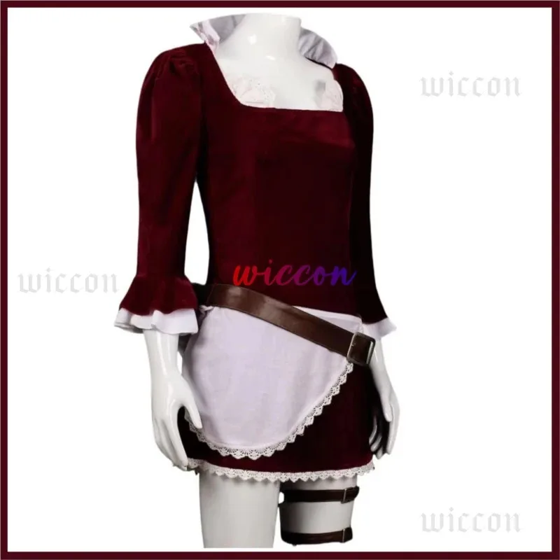 

COSda@Anime Baby-5 Maid Killer Cosplay Costume Buki Buki No Mi Wine Red Maid Dress Lolita Skirt Woman Sexy Carnival Christmas Su