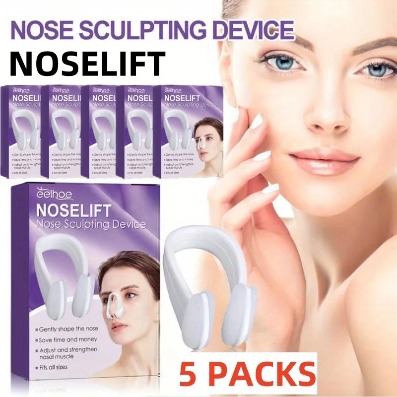 

5pcs Beauty Nose Clip Silicone Nose Shaper Machine Electric EMS Technology Lifter Clip Nose Shaper for Women Daily Usage