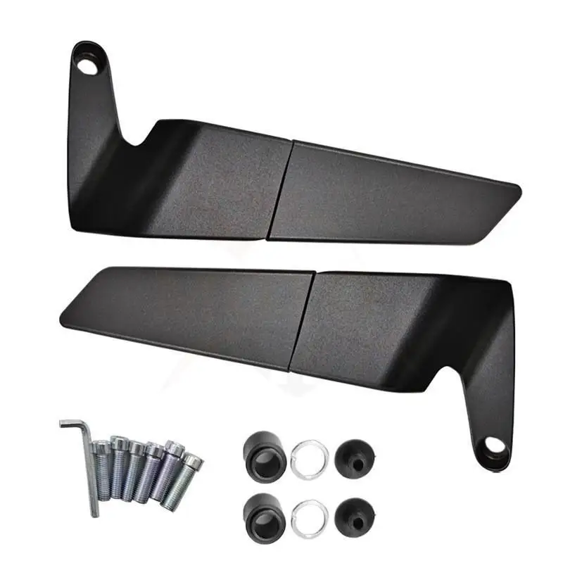 1 Pair 8/10mm Aluminum Adjustable Motorcycle Wind Wing Mirrors Anti-vibration Rearview Mirrors for Motorbike Use