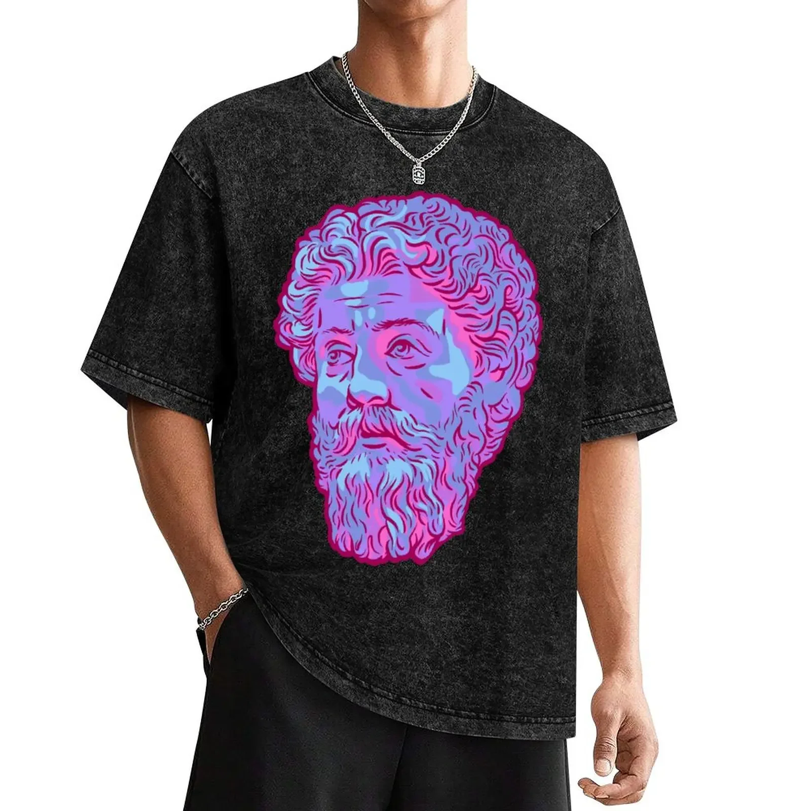 

Marcus Aurelius Retro Vaporwave T-Shirt graphics anime oversized t shirt men clothes