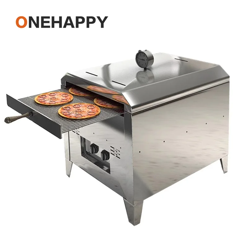 

Heavy Duty Gas Pizza Oven 60KW, Stainless Steel Commercial Pizza Baker for Outdoor/Mobile Use