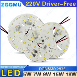 LED Bulb Light Board DOB 5W 7W 9W 12W 15W 18W 24W SMD2835 DOB Round Light Bulb LED Chip Lighting PCB Light Board