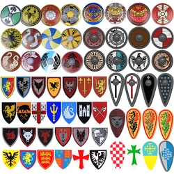 Medieval Military Knights Shields Building Blocks Middle Age Soldiers Weapons Accessories Armor Bricks Toys Kids Gift