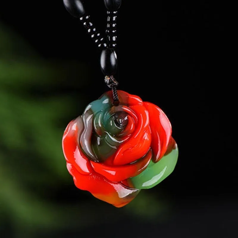 

Fashion Colored Jade Pendant, Rose Necklace Jewelry Chinese Style