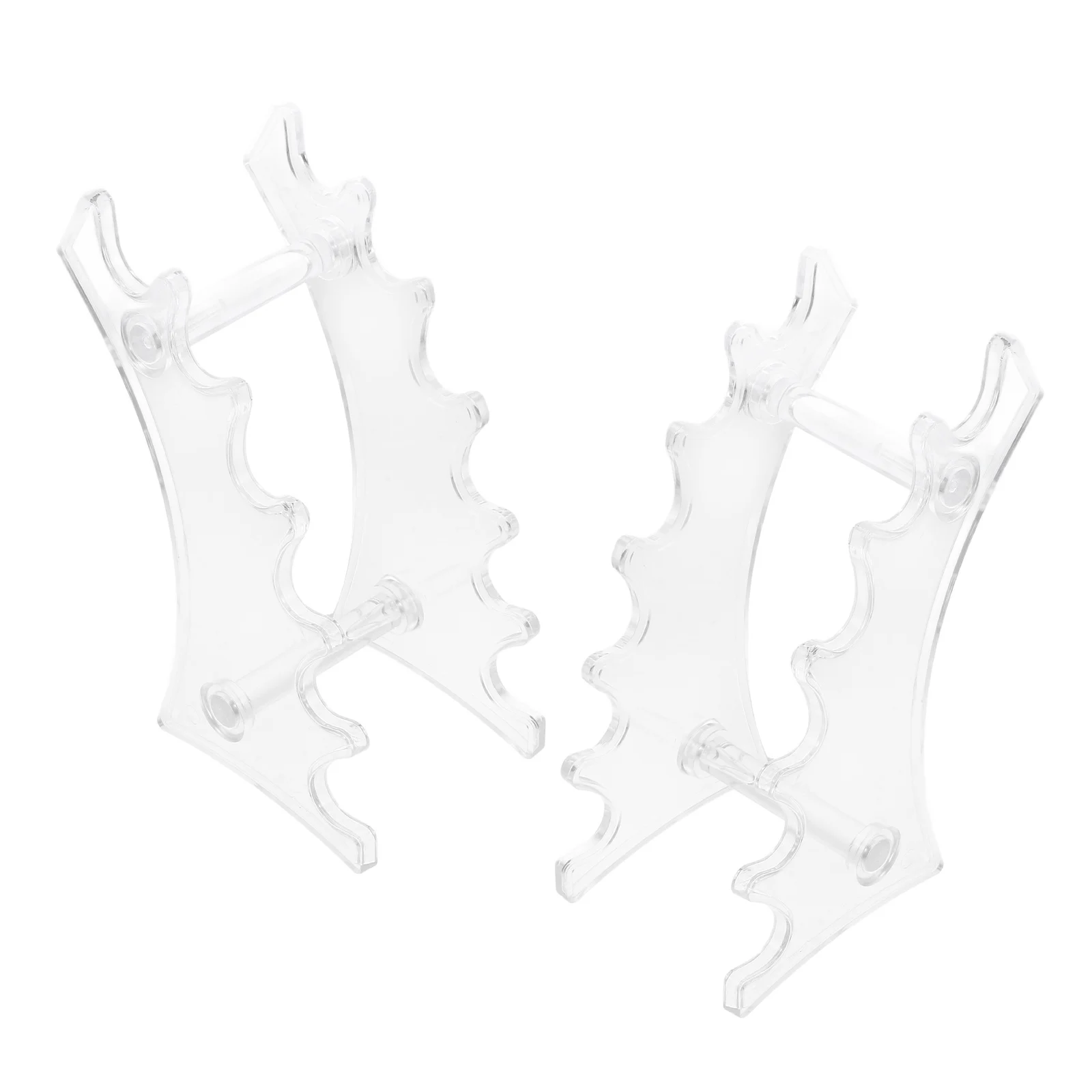 

2Pcs Pen Holder Transparent Plastic Stationery Storage Rack Organizer for Desk with Semicircular Base Easy Install Fan-Shaped