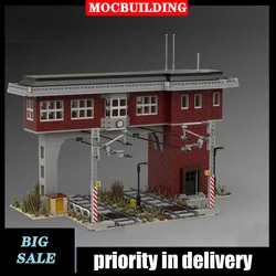 MOC City Train Signal Box Model Building Block Assembly Building Track Collection Series Toy Gift