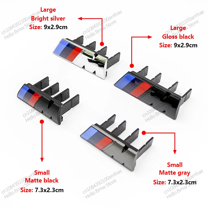 For BMW M Logo X1 X2 X3 X4 X5 X6 F48 G01 E84 E83 F39 F10 F30 G11 G07 G86 G80 G60 E60 E46 3D Car Front Grille Badge Emblem