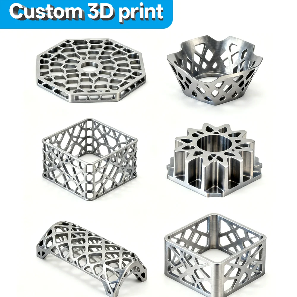 Custom 3D Print Metal Lattice Structure Parts Lightweight Stainless Steel Aluminum Rapid Prototyping Service Complex Geometric