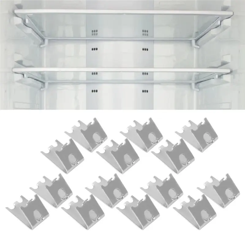 B01C-ثلاجة الجرف دعم 14 قطعة 1.5 مللي متر 304 الفولاذ المقاوم للصدأ الفريزر الجرف كليب لتحسين الرف قدرة #3