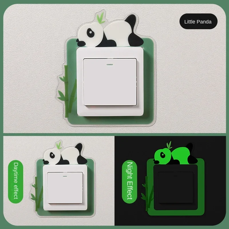 Cute Night Light Switch Wall Sticker, Switch Protection Set, Decoração para casa