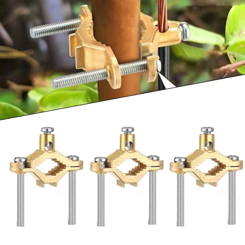 3Pcs Copper Alloy Ground Clamp For 1/2-inch To 1-inch Pipe Or Copper Rod Electrical Grounding Clamp Pipe Clamps