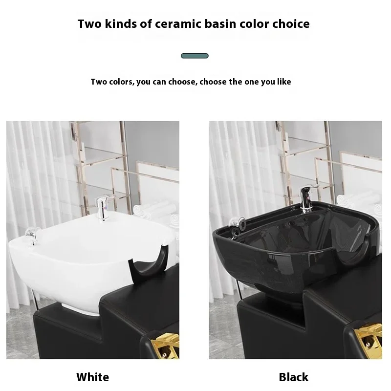 Hair Wash Shampoo Bed Shampoo Bowl Sink Aesthetics Head Spa Washbasin Pedicure Beauty Salon Chair Professional Recliner Cadeira