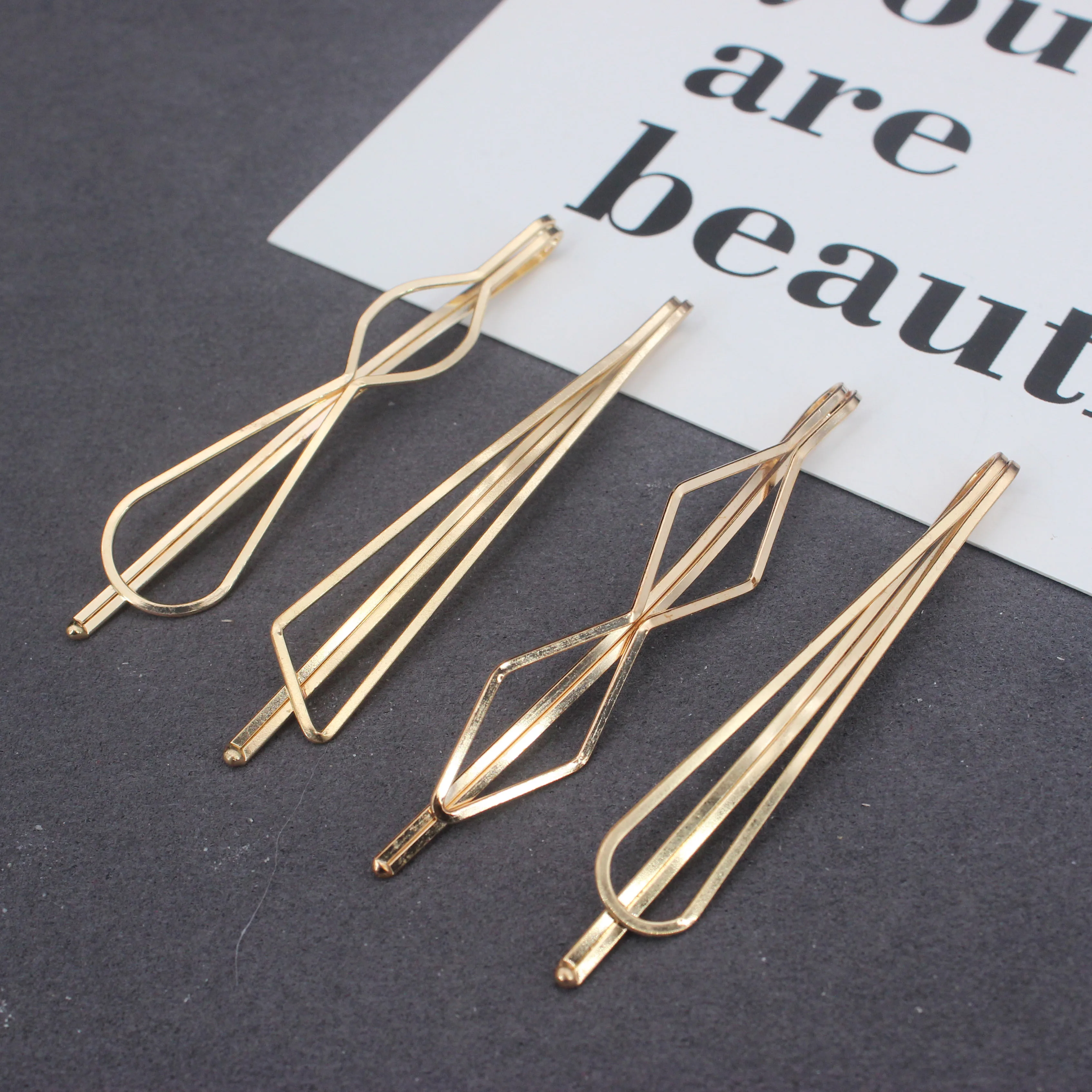 Korea Simple Metal Hair Clips for Women Geometric Gold Color Hairpins Hair Accessories Barrettes Clips Hair Styling Tools Gifts