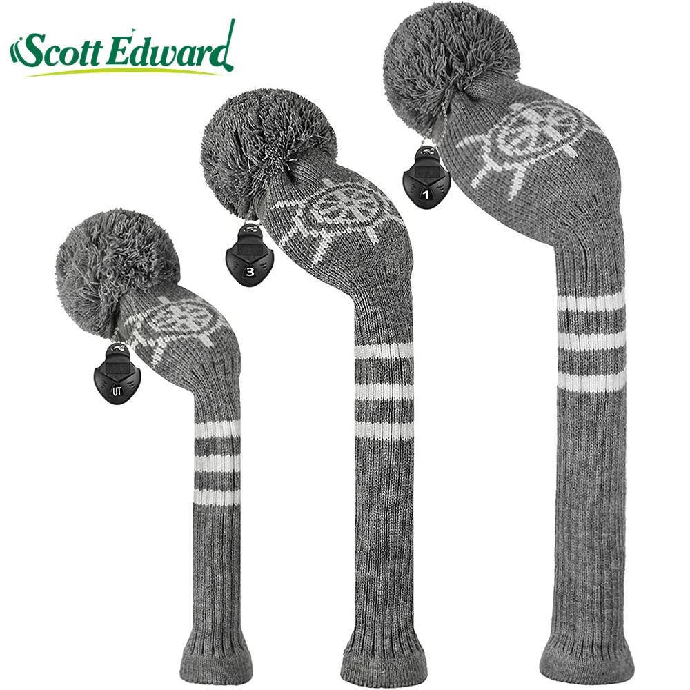 

3pcs/set Golf Knit Headcover “Rudder” Golf Protector For Driver(460cc) Fairway and Hybrid(UT) or only Gift Box