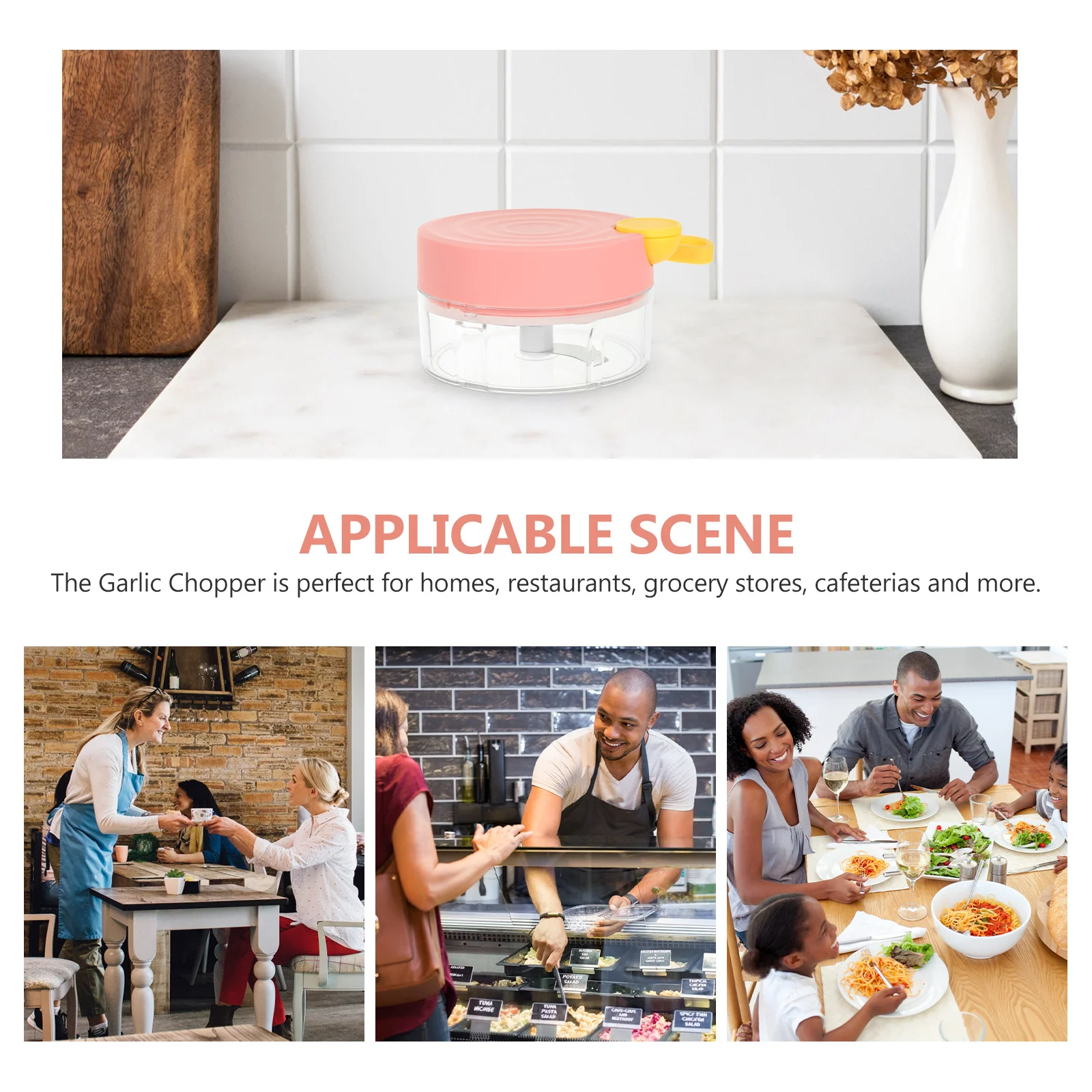 

Manual Garlic Chopper Mini Food Vegetable Onion Nut Mincer Portable Kitchen Tool for Crushing Ginger Meat Spices