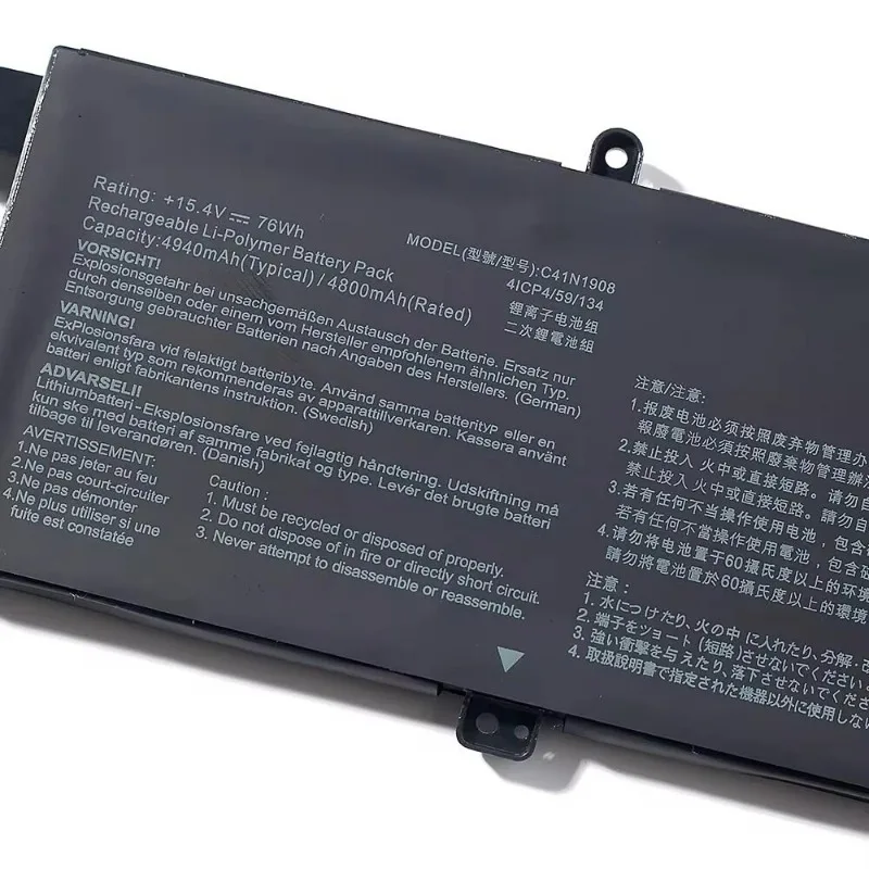 New C41N1908 4940mAh/76Wh 15.4V Laptop Battery for Asus RoG Zephyrus G14 GA401 GA401II GA401IU GA401IV GA401IH GA401QE GA401QM