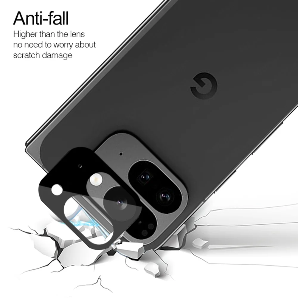 واقي زجاج لعدسة الكاميرا المنحنية ، Google Pixel 9 Pro Fold 5G ، كاميرا خلفية ثلاثية الأبعاد ، زجاج مقسى ، 1-3