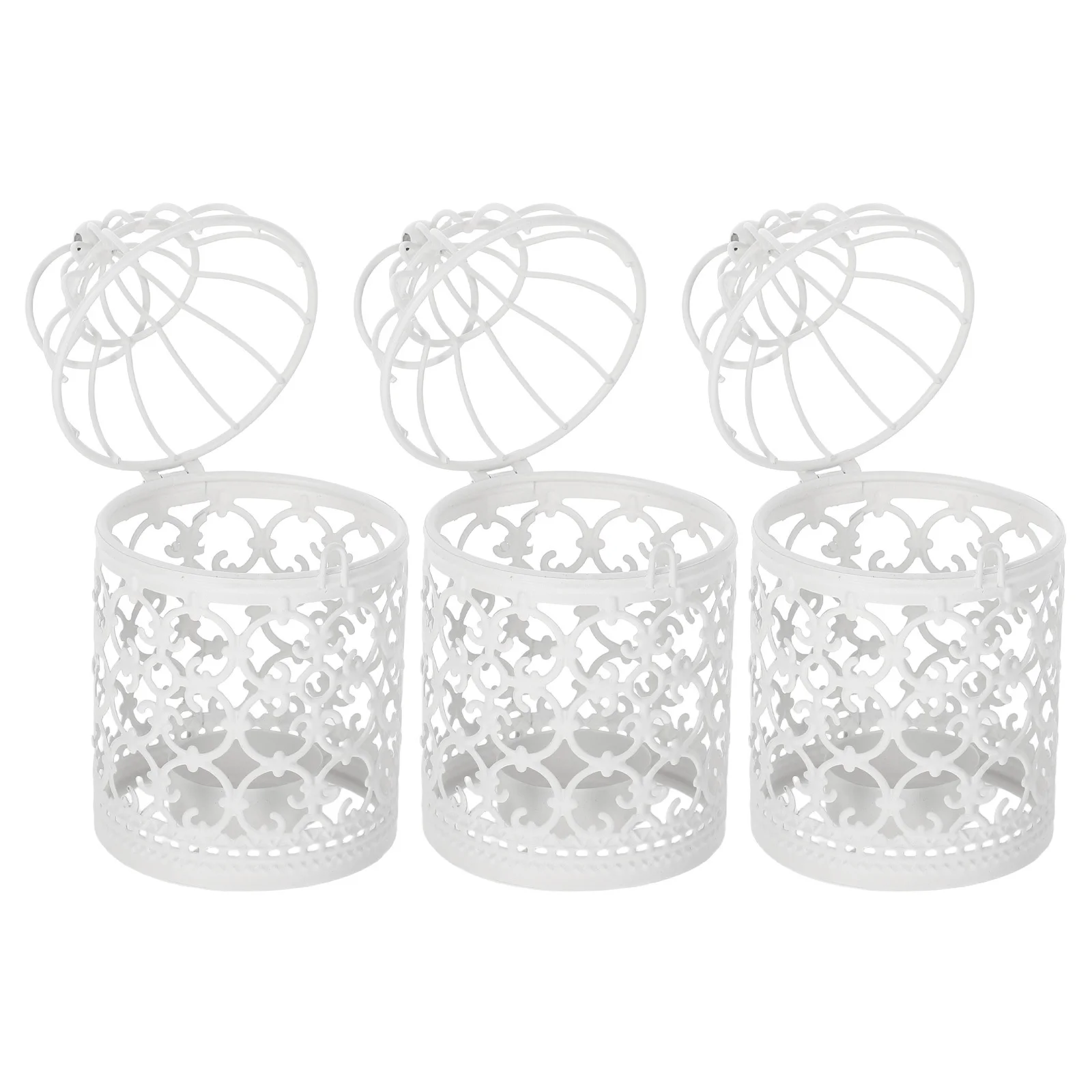 

3Pcs Birdcage Candleholder Iron Craft Sticks for Style Creative Holders Living Room Decor