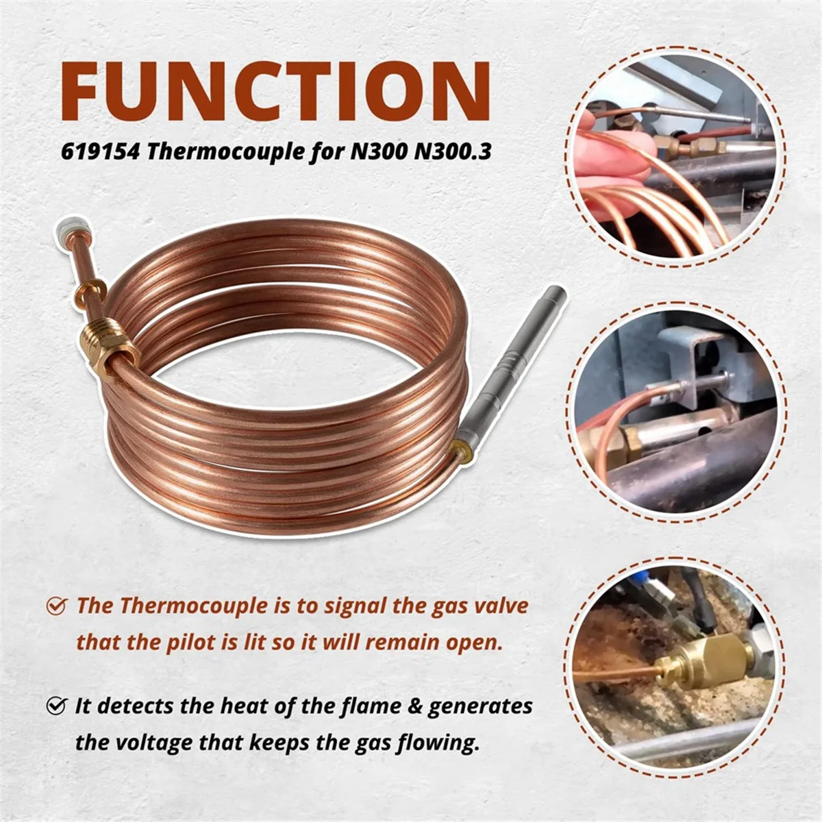 Termopara AA98 619154 pasuje do lodówek RV serii N300 N300.3 do modeli 2-drożnych i 3-drożnych.