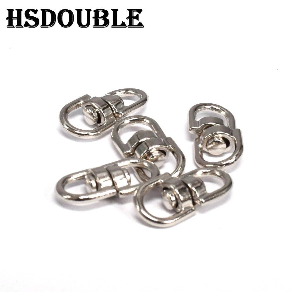 10 Pcs/Pack Silver Metal Swivel Hook Clasp Key Chains Keyrings Connectors For Lanyards Paracord Handbag Bag Parts