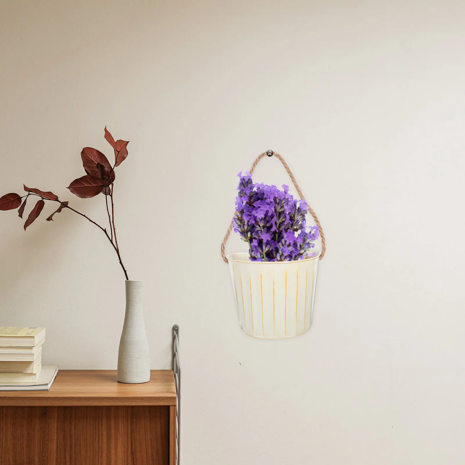 

Garden Hanging Flower Pots for outside The Wall Hanger Courtyard Flowerpot Baskets Metal with Chain