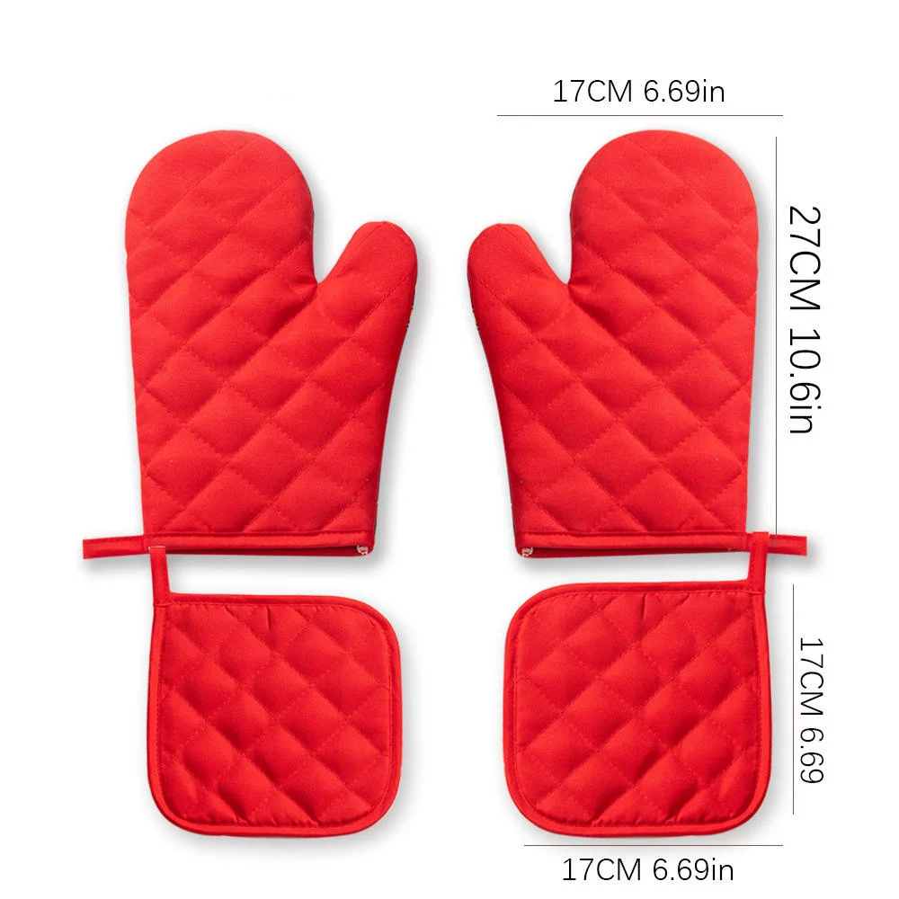 SCCFMM 5Sets Heat‑Resistant Polyester Microwave Oven Mitts & Gloves Set,Thickened Kitchen Baking Tools,Dishwasher‑Safe for House