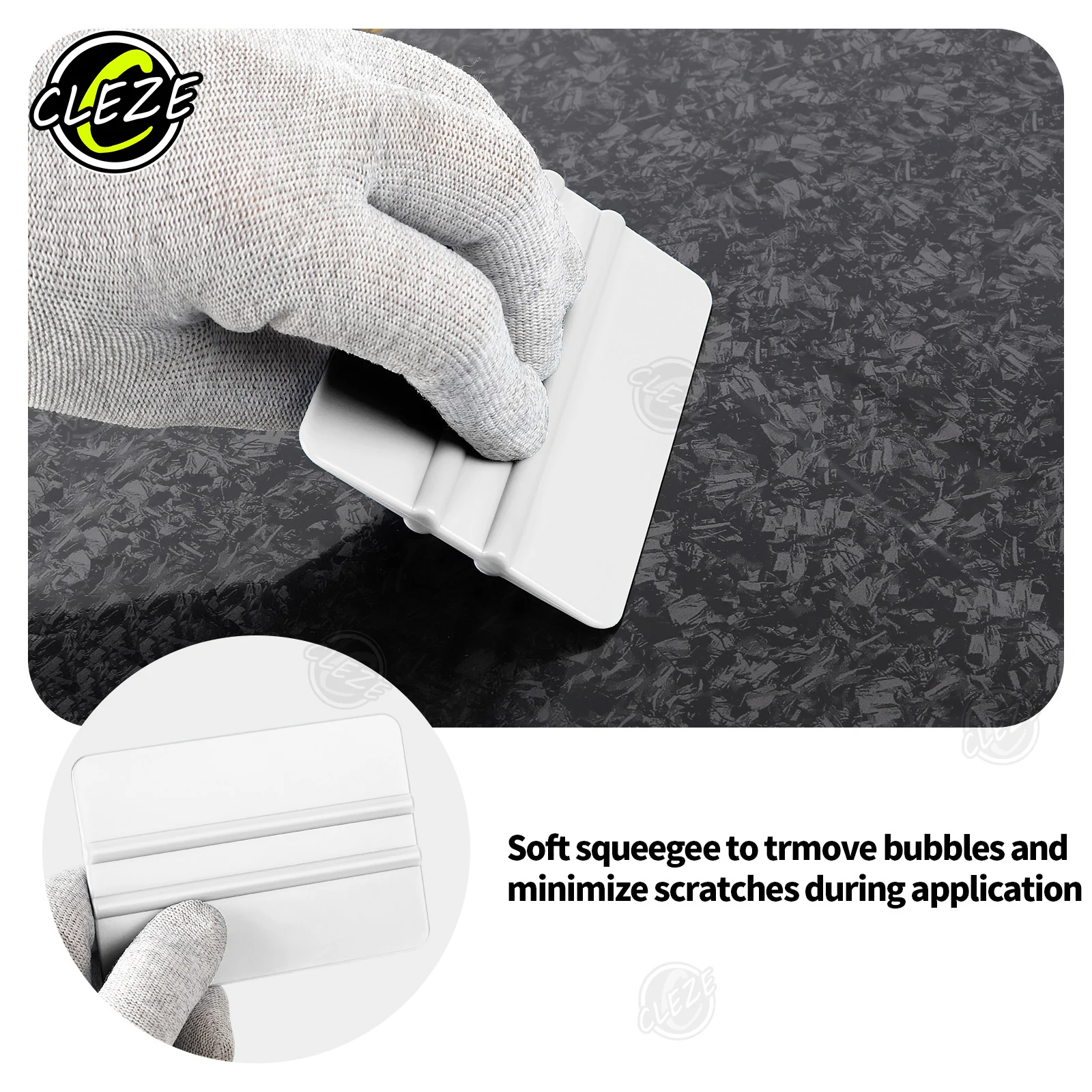 CLEZE Car Wrap Squeegee Vinyl Film Applicator Tool for PPF Window Tint Car Wrapping Installation Auto Detailing Accessories