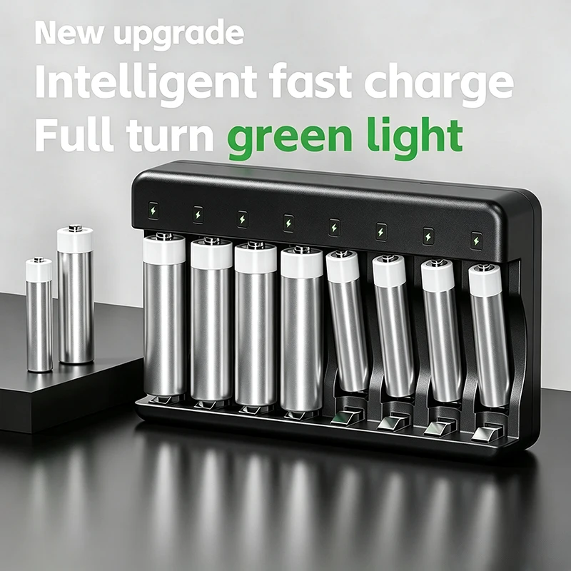 KOSHARE Rechargeable Batteries AA 1.2V 2800mAh High Capacity Ni-MH Battery With 8 Slot LED Independent Smart Battery Charger