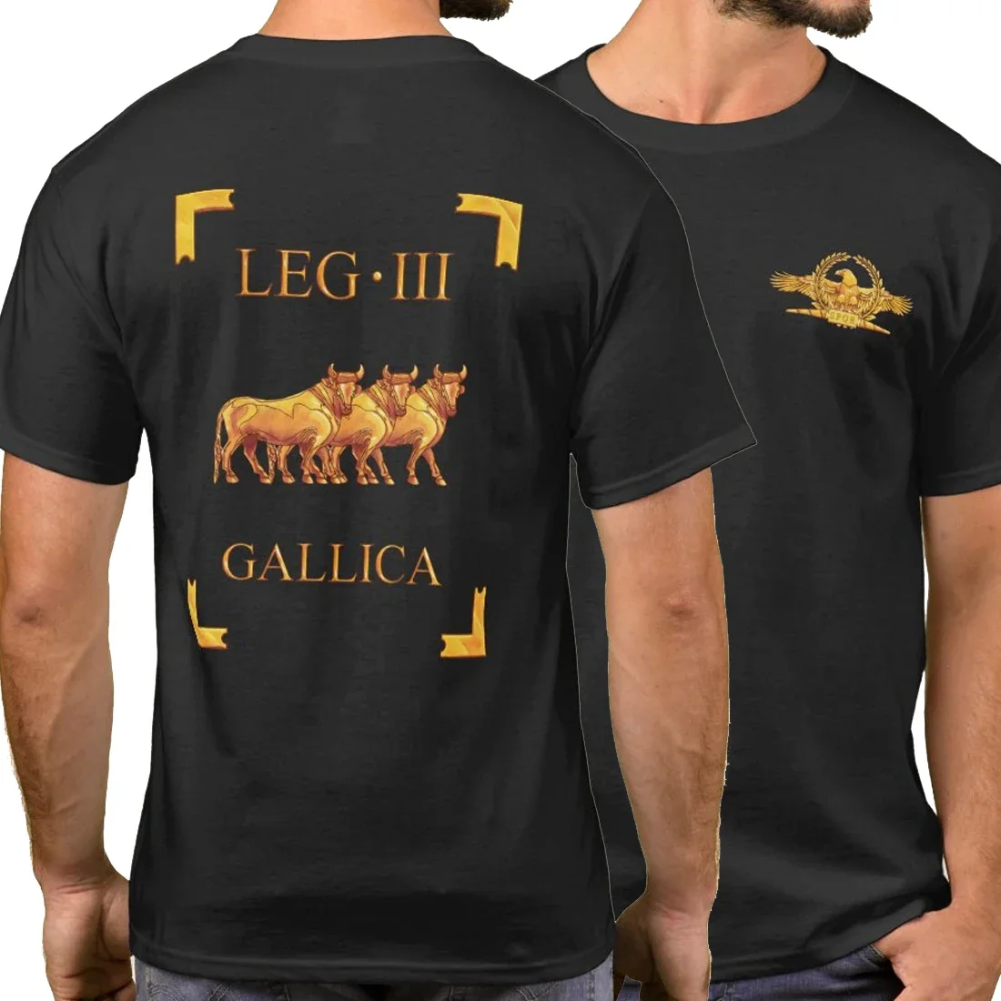 Cool Fashion Roman Empire The 3rd Legion Three Bulls Gallica Vexillum T-Shirt Summer Cotton Short Sleeve O-Neck Mens T Shirt New