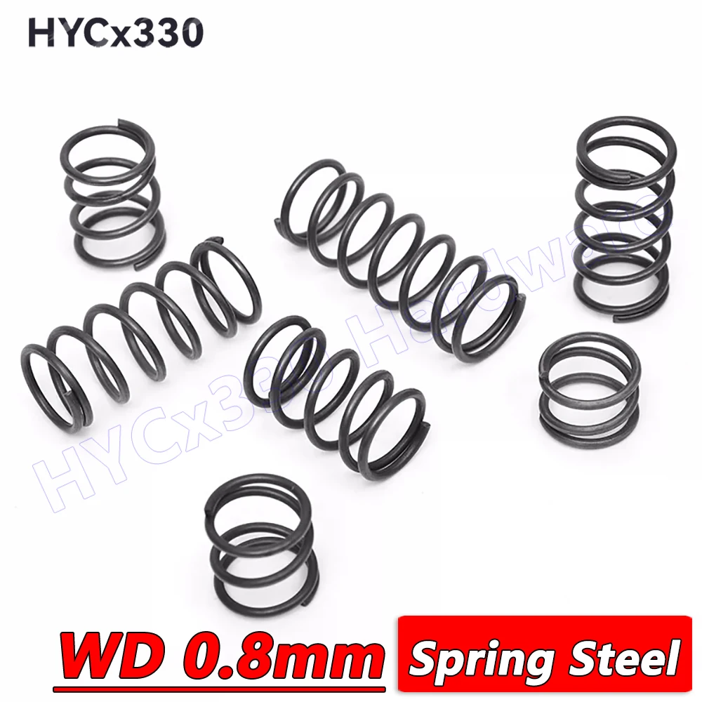 Wire Diameter 0.8mm Spring Steel Compression Springs Pressure Spring Outer Diameter 4mm to 15mm Length 5mm to 300mm
