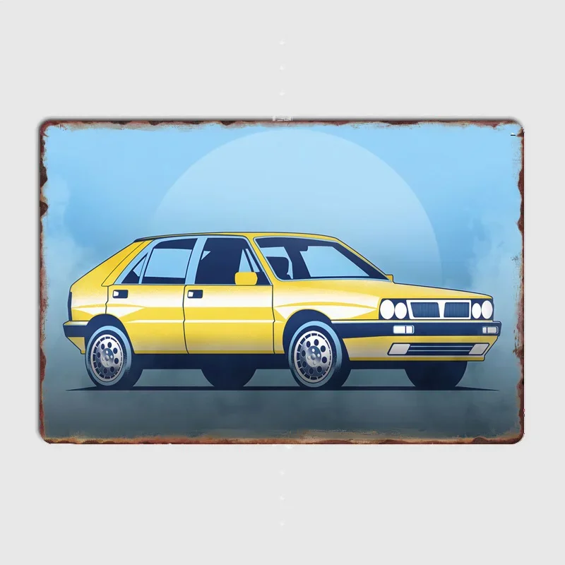 Lancia Rally Car LANCIA DELTA INTEGRALE Poster Metal Sign Posters Room Decoration Indoor Custom Home Decor Wall Decorations