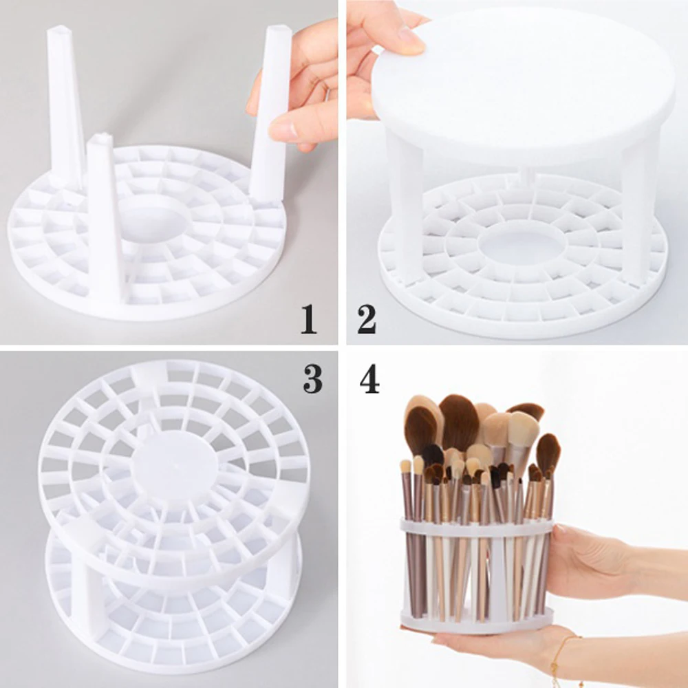 Makeup Brush Holder 49 Hole for Drying Pen Make Up Brushes Painting Storage Box Table Organizer Tools Storage Holder Cosmetics