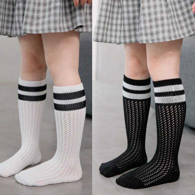 2 Pairs/lot Child Socks For Kids Girls Boys Knee High Socks Toddler Children School Football Sports Striped Sock 3-15 Years