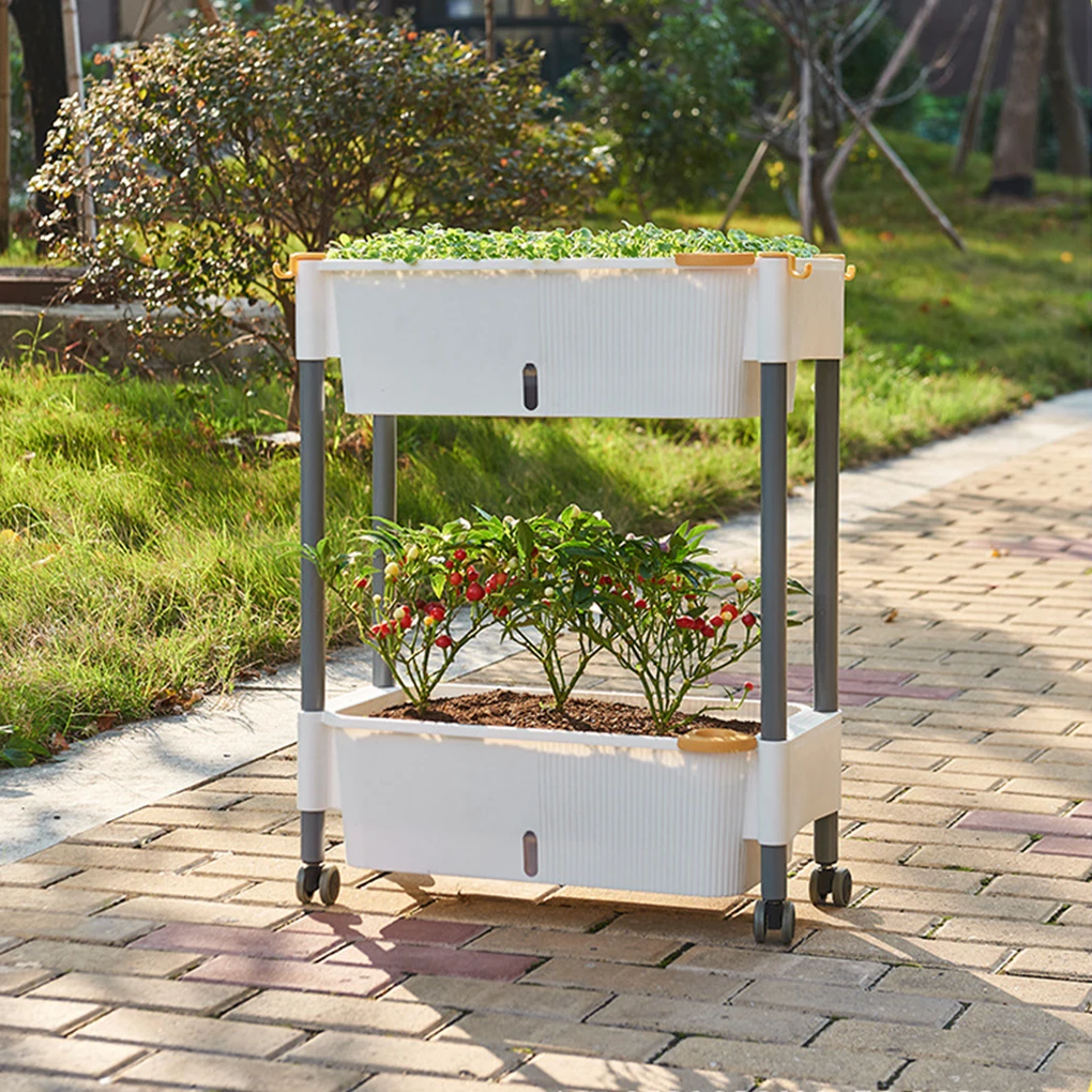 ABS Balcony Self-watering Vegetable Pot Thickened Easy Hanging Edge Multi-layer Simple Flower Pot