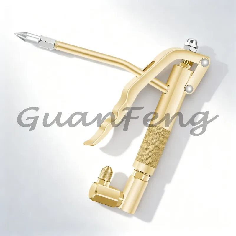 Pneumatic high pressure fat injection device, threaded fat injection hose with connector Manual fat injection pump head