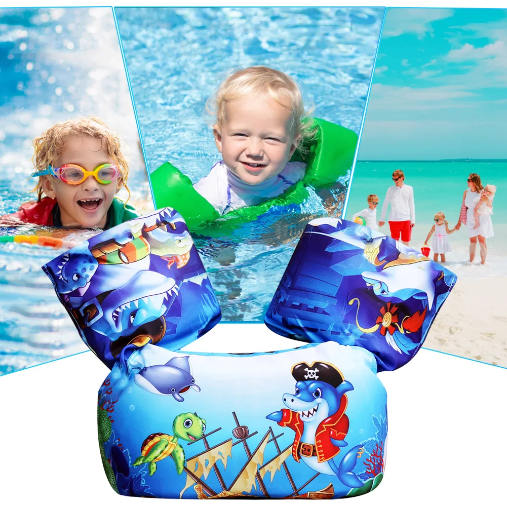 Inflatable Arm Rings Swimming Pool Arm Circle Float Cartoon Printed Life Jacket Adult Kids Floating Sleeves Swimming Accessories