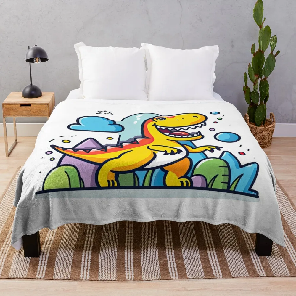 Jovial Jurassic Jamboree Throw Blanket Heavy Decoratives Blankets