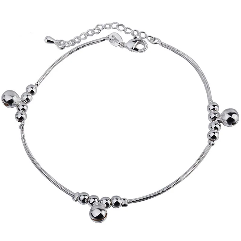 

10pcs Heart Moon Style Silver Color Anklets For Women Bracelets Summer Barefoot Sandals Jewelry On Foot Leg