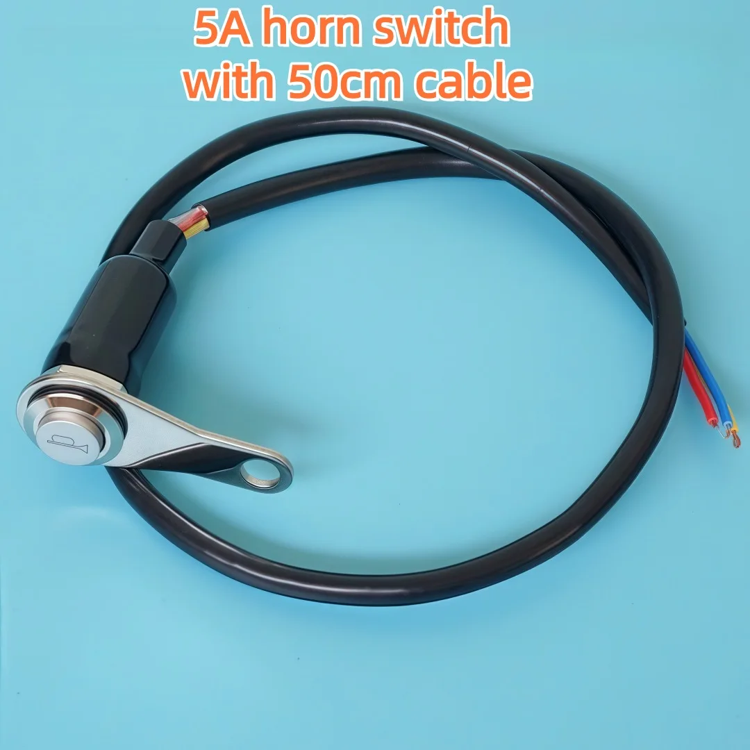 16mm Hornknopfschalter 20A Hochleistungsschalter mit Hülle Wasserdicht Blaue LED Edelstahlhalterung Momentaner Druckknopf 12V/24V – Detail 1