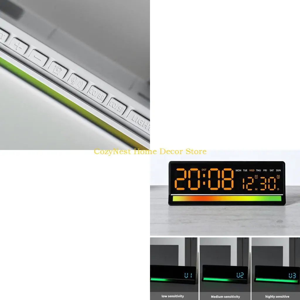92MF High Sensitivity Microphones Enabled LED Clock Practical Tool for Fun Home Decors