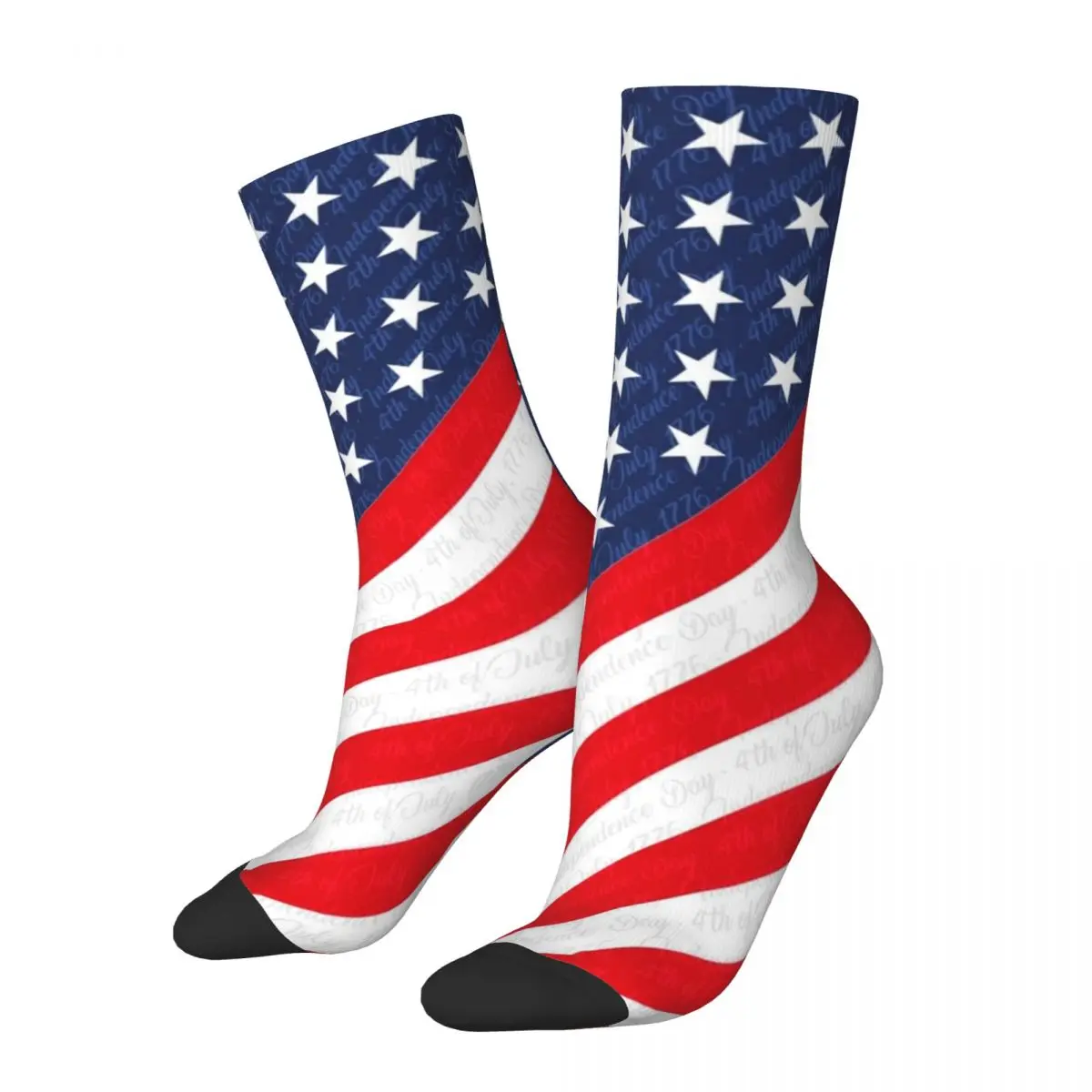 USA Flag Socks Spring 4th of July Independence Day Stockings Funny Women Men Medium Soft Socks Graphic Running Anti Skid Socks