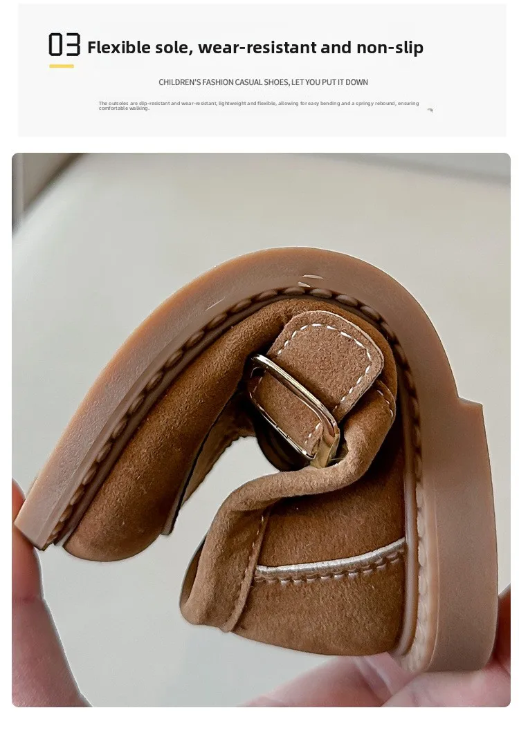 2026 Mädchen Flats Frühling Herbst Flache Slipper Schuhe für Kinder Mädchen Bequeme Weiche Wildleder Freizeitschuhe Schulschuhe Kinder – Detail 5